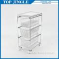 Metal Basket Cart for Kitchen Storage and Organization